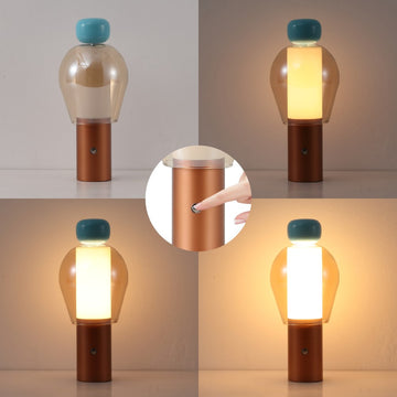 Evonne 10.75" Modern Glam Candle-Style Rechargeable/Cordless Dimmable Integrated LED Table Lamp with Touch Sensor
